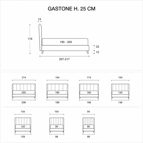 Letto Rosini - Gastone contenitore 140 x 200