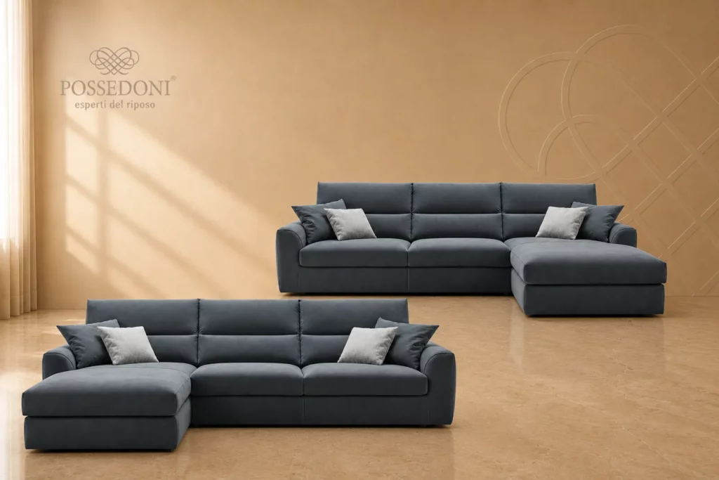 Divano Rosini Roma maxi chaise loungue DX e SX