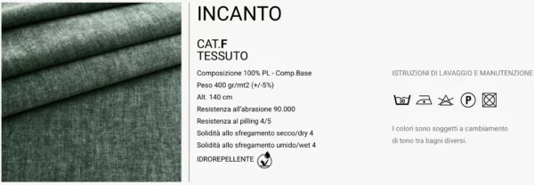 Tessuti Rosini scheda tecnica Incanto