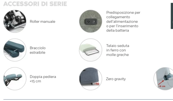 Poltrone Vitarelax Giorgia optional di serie