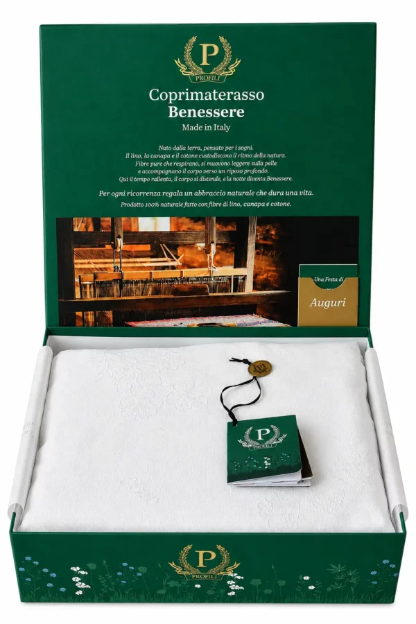Coprimaterasso Benessere Profili – Confezione Aperta_risultato_risultato Tessili Profili - Coprimaterasso Benessere con 2 Federe Copricuscino