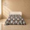 Trapunta Bellapiuma DaunenStep Floreale Grigio Azzurro matrimoniale _risultato_risultato Tessili Daunenstep - Trapunta Bellapiuma Floreale grigio 270x260